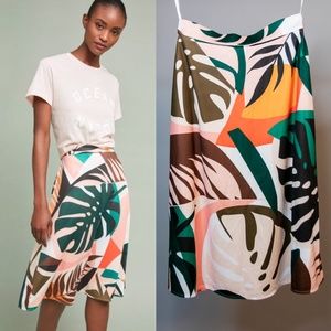 Anthropologie x Hutch Tropical A-Line Skirt